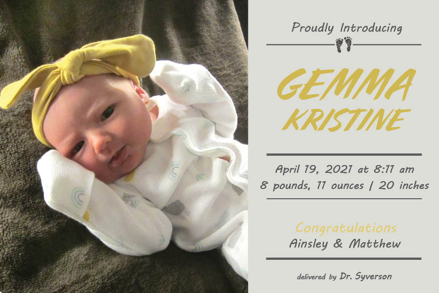 Gemma Kristine Birth Announcement