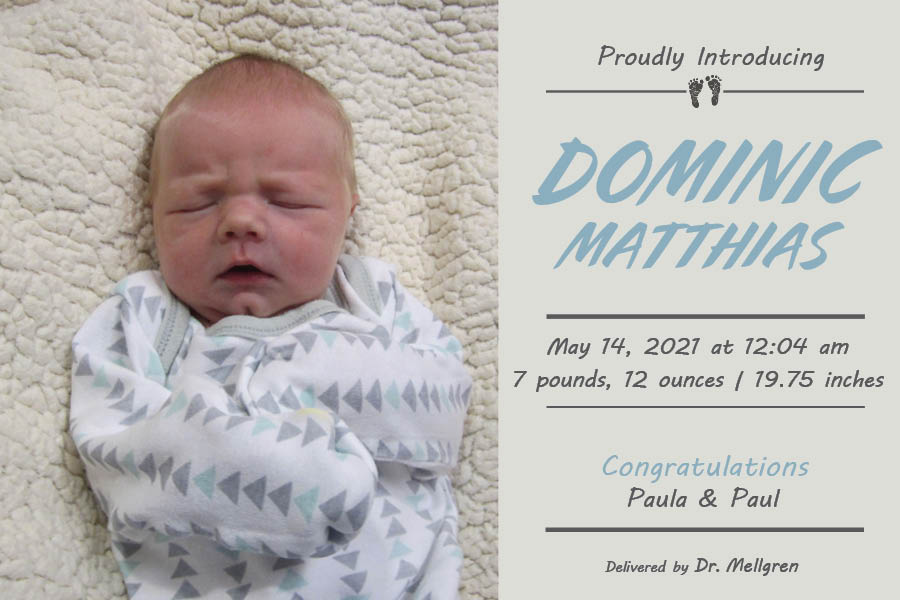 Dominic Matthias Birth Announcement