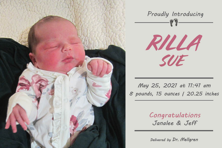 Rilla Sue Birth Announcement