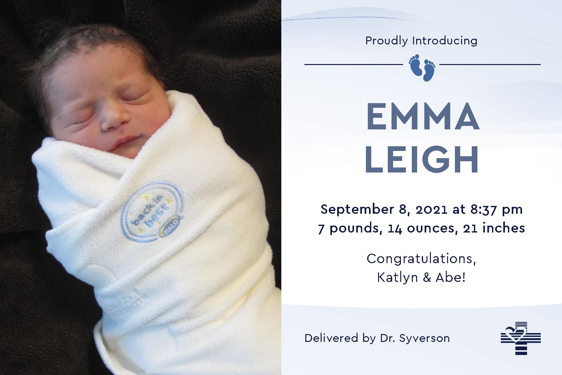 Emma birth announcement