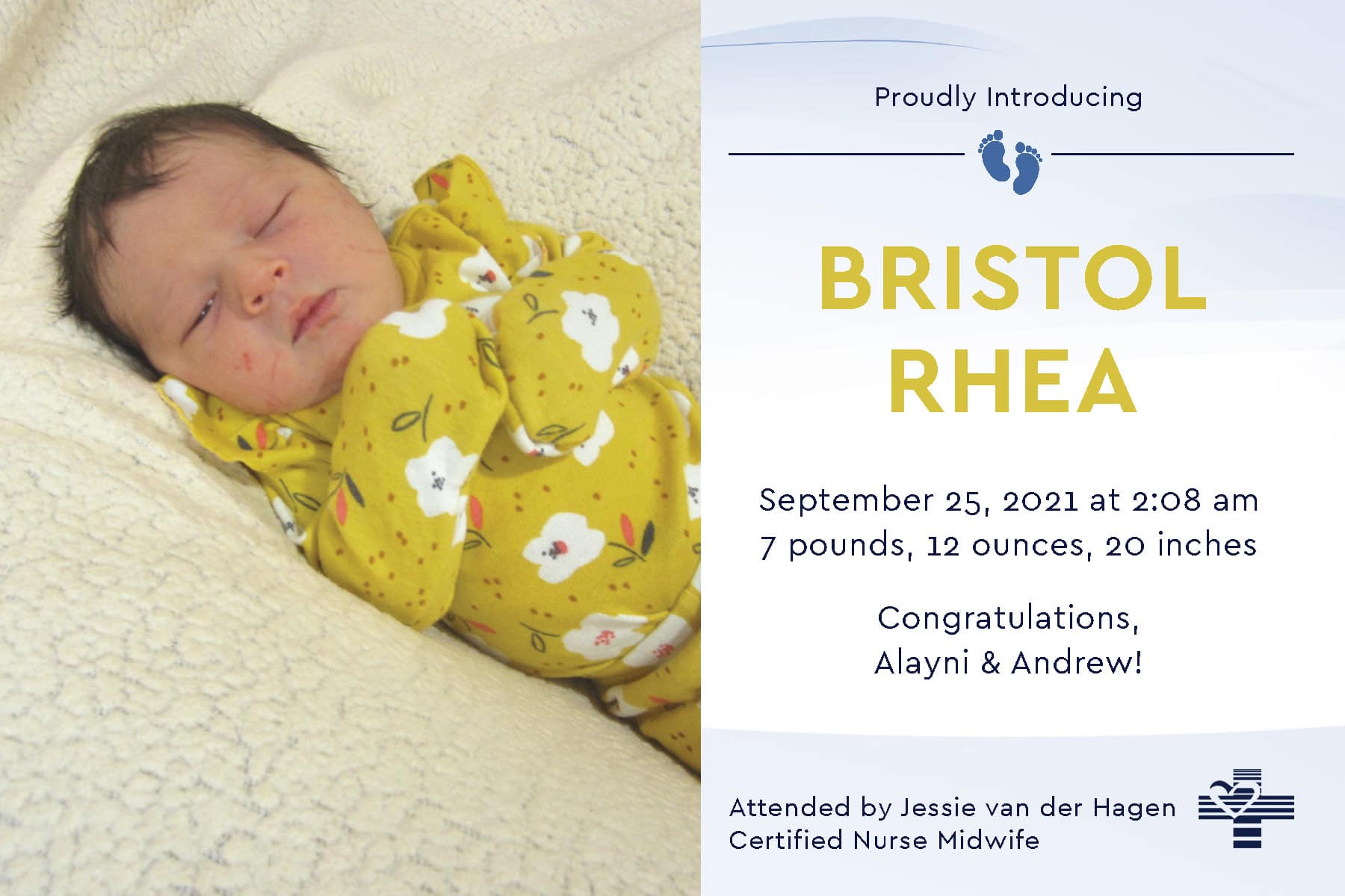 Bristol birth announcement