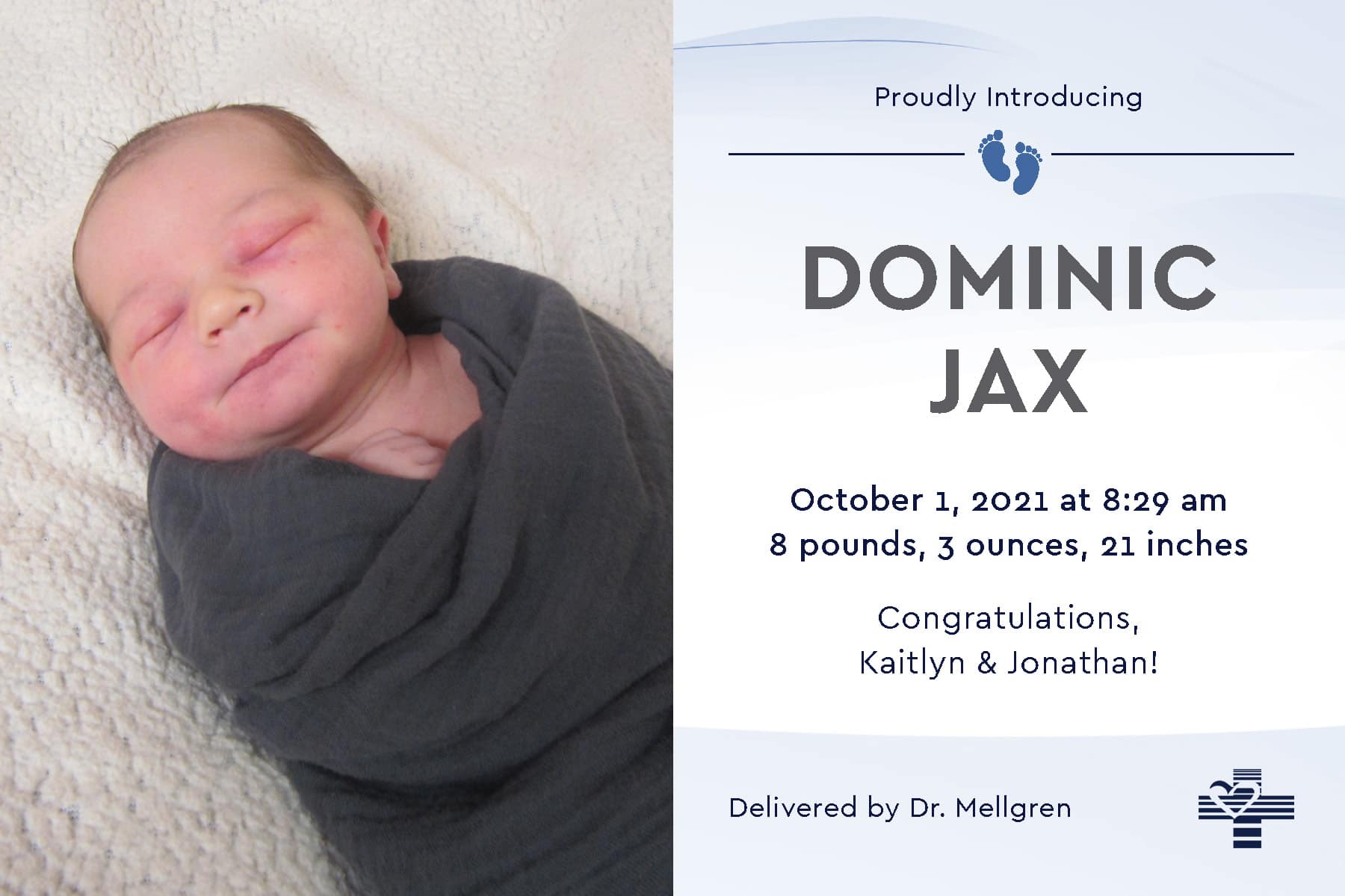 Dominic birth announcement