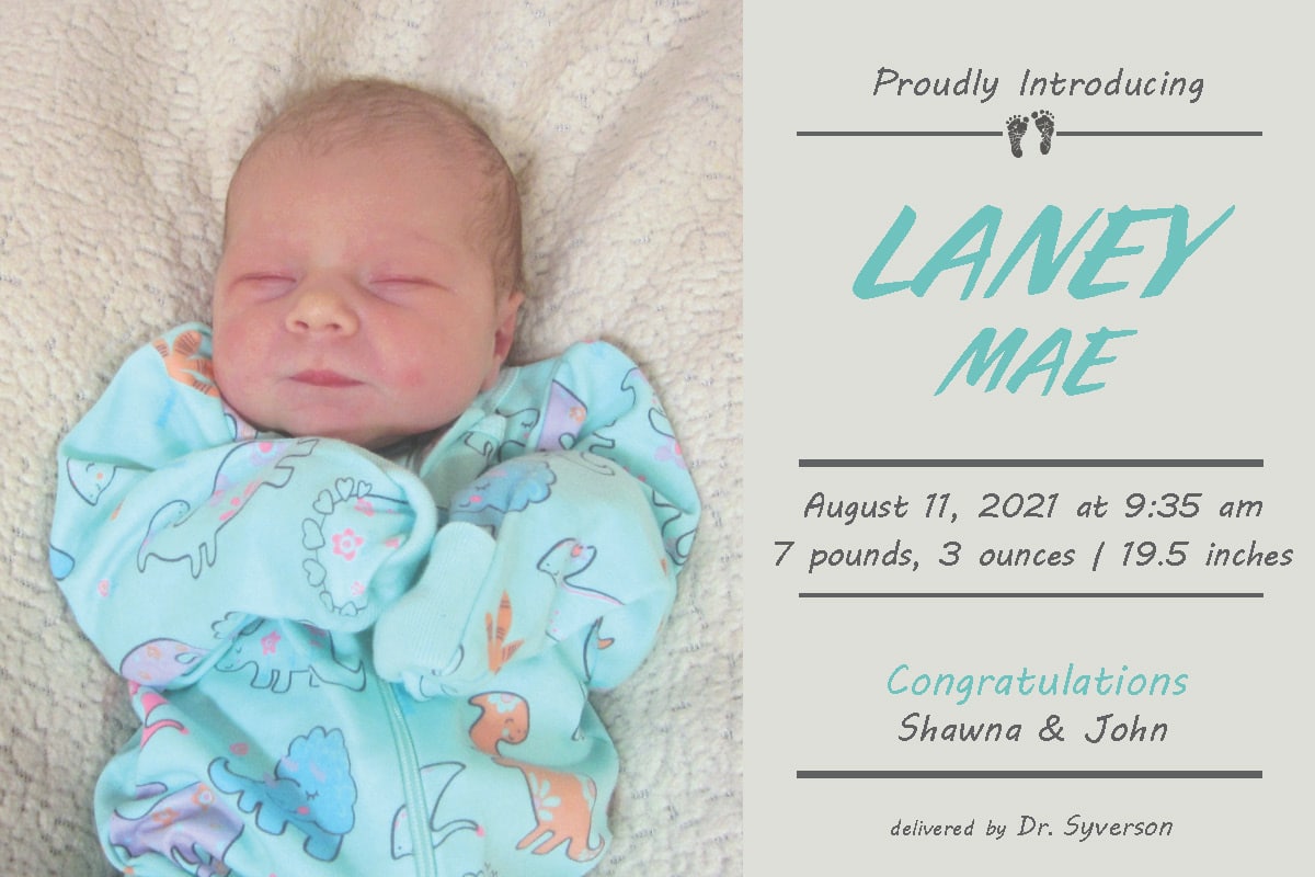 Laney birth announcement
